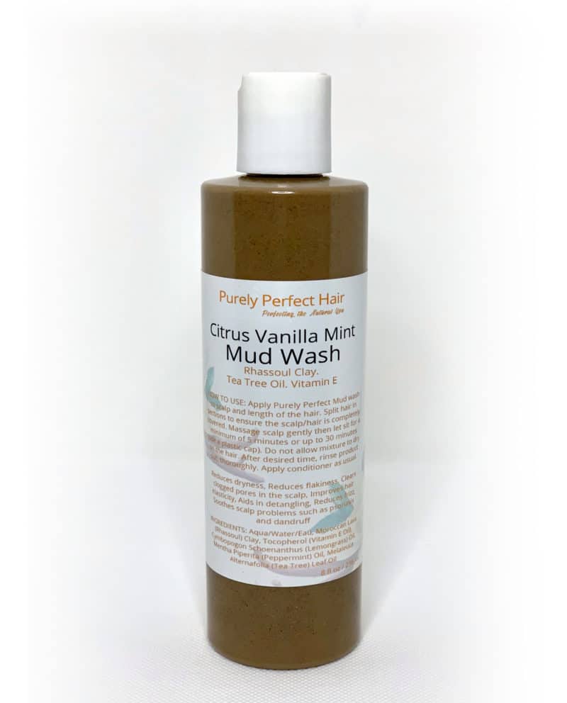 Citrus Vanilla Mint Mud Wash (Rhassoul Clay, Tea Tree Oil, Vitamin E)